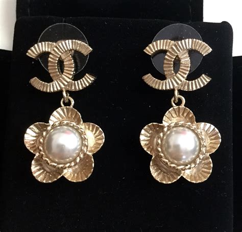 how much for chanel classic pearl cc earrings|authentic Chanel cc logo earrings.